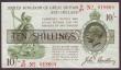 London Coins : A146 : Lot 16 : Ten shillings Bradbury T20 issued 1918 series B/87 018668, (No. with dash), VF