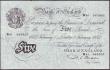 London Coins : A146 : Lot 164 : Five pounds Beale white B270 dated 1st February 1952 series W91 065937, 2 tiny rust spots & smal...