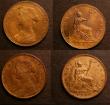 London Coins : A146 : Lot 2519 : Halfpennies (2) 1860 Toothed Border Freeman 265 dies 3+B EF and lustrous, once cleaned, Ex-Croydon C...