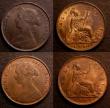 London Coins : A146 : Lot 2522 : Halfpennies (2) 1861 Freeman 277 dies 6+G UNC and lustrous with some small spots, purchased at Chari...