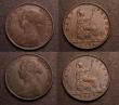 London Coins : A146 : Lot 2524 : Halfpennies (2) 1866 Freeman 298 dies 7+G EF toned, Ex-Croydon Coin Auction &pound;6. 1867 Freeman 3...