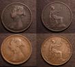 London Coins : A146 : Lot 2532 : Halfpennies (2) 1883 Freeman 348 dies 15+S About Fine/Fine, Rare. 1889 9 over 8 Freeman 361 dies 17+...