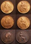 London Coins : A146 : Lot 2538 : Halfpennies (3) 1897 Freeman 373 dies 1+B Fine/Good Fine. 1897 Freeman 374 dies 1+C GEF/AU and lustr...