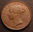 London Coins : A146 : Lot 2546 : Halfpenny 1844 as Peck 1528 with upper serifs to 44 GEF/EF with a dark tone spot in the obverse fiel...