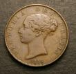 London Coins : A146 : Lot 2547 : Halfpenny 1845 Peck 1529 NVF for wear, the fields with some pitting, very rare in all grades, Ex-G.M...