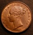London Coins : A146 : Lot 2562 : Halfpenny 1857 Reverse A no dots on shield Peck 1546 UNC and lustrous with some small spots, Ex-J.Fo...