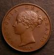 London Coins : A146 : Lot 2563 : Halfpenny 1857 Reverse B with dots on shield Peck 1545 UNC or near so and pleasantly toned with a co...