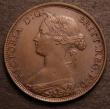 London Coins : A146 : Lot 2585 : Halfpenny 1869 Freeman 306 dies 7+G EF/GVF with a couple of striking flaws on the portrait, Ex-Croyd...