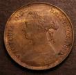 London Coins : A146 : Lot 2601 : Halfpenny 1877 Freeman 332 dies 14+J A/UNC and lustrous, with light cabinet friction, the obverse wi...
