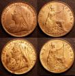 London Coins : A146 : Lot 2622 : Pennies (2) 1895 Freeman 141 dies 1+B UNC with around 75% lustre, Ex-M.Gilbert &pound;4. 1896 Freema...