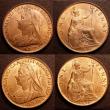 London Coins : A146 : Lot 2623 : Pennies (2) 1897 Freeman 145 dies 1+B Lustrous UNC. 1898 Freeman 149 dies 1+B Lustrous UNC with a fe...