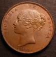 London Coins : A146 : Lot 2643 : Penny 1853 Ornamental Trident Peck 1500 UNC/GEF with traces of lustre, the reverse with some contact...