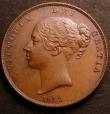 London Coins : A146 : Lot 2645 : Penny 1853 Ornamental Trident with Italic 5 in date as Peck 1500 GEF nicely toned with some contact ...