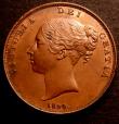 London Coins : A146 : Lot 2649 : Penny 1854 Plain Trident Peck 1506 A/UNC with a few light contact marks and traces of lustre, purcha...
