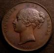 London Coins : A146 : Lot 2657 : Penny 1857 Plain Trident with small date, 7 has thinner upright and points directly to a rim tooth, ...