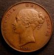 London Coins : A146 : Lot 2663 : Penny 1858 Small Date with WW on truncation Peck 1518 EF with some contact marks and some spots on B...