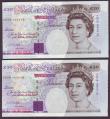 London Coins : A146 : Lot 267 : ERROR £20 Kentfield B375 (2) issued 1993 a consecutively numbered pair series CB29 994415 &...
