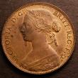 London Coins : A146 : Lot 2679 : Penny 1860 Toothed Border Freeman 14 dies 3+E UNC with around 40% lustre and sharply struck, the obv...
