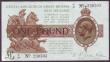 London Coins : A146 : Lot 30 : One pound Warren Fisher T31 issued 1923 series K1/35 230303, about EF