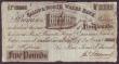 London Coins : A146 : Lot 314 : Salop & North Wales Bank &pound;5, Shrewsbury issue dated 1834 series No.2550 for Price, Jones &...