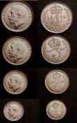 London Coins : A146 : Lot 3258 : Maundy Set 1922 ESC 2539 Lustrous A/UNC to UNC, the Penny with a small spot by the wreath