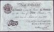London Coins : A146 : Lot 96 : Five pounds Peppiatt white B241 dated 10th June 1938 series B/252 96052, trimmed lower edge, cleaned...
