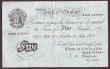 London Coins : A147 : Lot 105 : Five pounds O'Brien white B276 dated 11th July 1955 series A22A 052964, good Fine