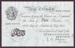 London Coins : A147 : Lot 110 : Five pounds O'Brien white B276 dated 14th July 1955 series A25A 045630, red mark at right, good...
