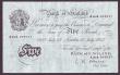 London Coins : A147 : Lot 111 : Five pounds O'Brien white B276 dated 15th July 1955 series A26A 008057, good Fine