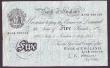London Coins : A147 : Lot 116 : Five pounds O'Brien white B276 dated 1st July 1955 series A14A 090128, Fine