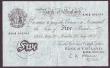 London Coins : A147 : Lot 117 : Five pounds O'Brien white B276 dated 20th July 1955 series A30A 002104, Fine+