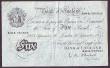 London Coins : A147 : Lot 125 : Five pounds O'Brien white B276 dated 26th September 1955 series A88A 085822, slight edge wear, ...