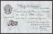 London Coins : A147 : Lot 126 : Five pounds O'Brien white B276 dated 28th July 1955 series A37A 094696, surface dirt & ink ...