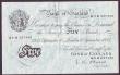 London Coins : A147 : Lot 132 : Five pounds O'Brien white B276 dated 6th September 1955 series A71A 027430, VF