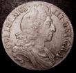 London Coins : A147 : Lot 1961 : Crown 1696 OCTAVO First Bust, Early Harp ESC 94 UNC or near so , slabbed and graded CGS 75, Ex-Londo...