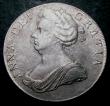 London Coins : A147 : Lot 1966 : Crown 1707 Roses and Plumes SEXTO edge ESC 102 Good Fine, slabbed and graded CGS 35
