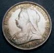 London Coins : A147 : Lot 2023 : Crown 1897 LXI ESC 313 UNC with a deep golden tone over original mint lustre, slabbed and graded CGS...