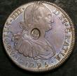 London Coins : A147 : Lot 2056 : Dollar George III Octagonal Countermark on a Mexico City 8 Reales 1795 EF toned, host coin EF, slabb...