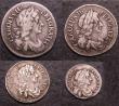 London Coins : A147 : Lot 2829 : Maundy Set Charles II mixed dates comprising Fourpence 1679 ESC 1851 Fine, Threepence 1679 ESC 1970 ...