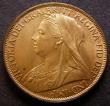 London Coins : A147 : Lot 2979 : Penny 1900 10 1/2 teeth date spacing, Freeman 153 dies 1+B, Gouby BP1900Aa, UNC and lustrous, slabbe...