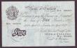 London Coins : A147 : Lot 65 : Five pounds Beale white B270 dated 13th April 1949 series N10 084935, small stains, Fine 