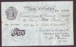 London Coins : A147 : Lot 66 : Five pounds Beale white B270 dated 13th June 1949 series N61 077399, surface dirt & inked name r...