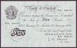 London Coins : A147 : Lot 87 : Five pounds O'Brien white B275 dated 22nd January 1955 first series Y76 034147, light surface d...