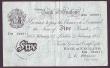 London Coins : A147 : Lot 88 : Five pounds O'Brien white B275 dated 24th February 1955 series Z05 050011, Fine