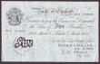 London Coins : A147 : Lot 92 : Five pounds O'Brien white B275 dated 5th March 1955 series Z13 012820, pinholes & crayoned ...