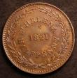 London Coins : A147 : Lot 927 : St. Helena, British East India Company Coinage Halfpenny 1821 in bronze, reverse inverted, design as...