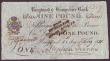 London Coins : A148 : Lot 101 : Ringwood & Hampshire Bank &pound;1 dated 1821 series No.R6031 for Stephen Tunks, (Outing 1788b),...