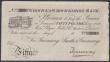 London Coins : A148 : Lot 109 : Warwick & Warwickshire Bank &pound;50 part issued dated 18xx series No.288 for Greenway, Smith &...