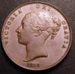 London Coins : A148 : Lot 2167 : Penny 1858 Large Date No WW Peck 1518 AU/GEF toned with a small flaw in the Queen's hair