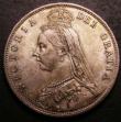 London Coins : A148 : Lot 2641 : Halfcrown 1887 Jubilee Head Davies 640 dies 1A UNC and nicely toned with some contact marks, slabbed...